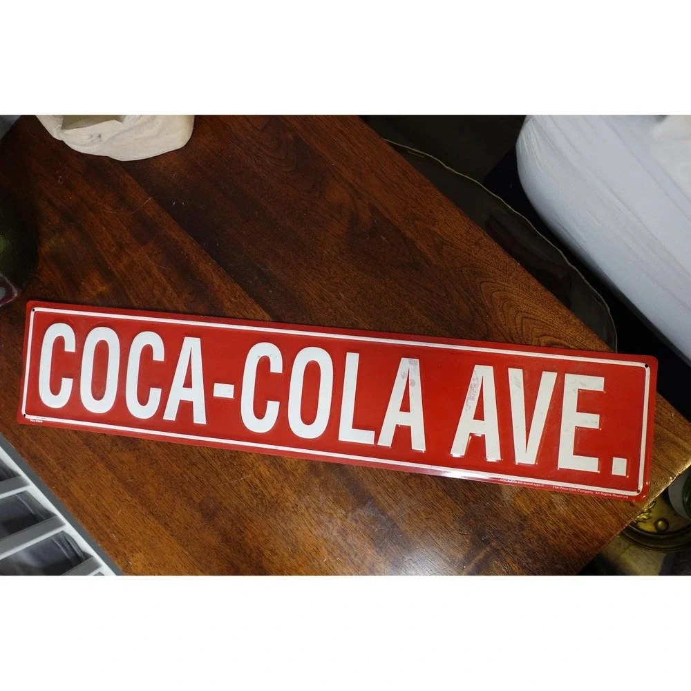 Coca-Cola Avenue‎ Street Sign Metal Embossed Advertising Decor 24X4 in